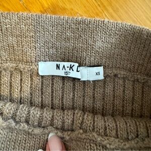 NA-KD XS Beige Knit Skirt